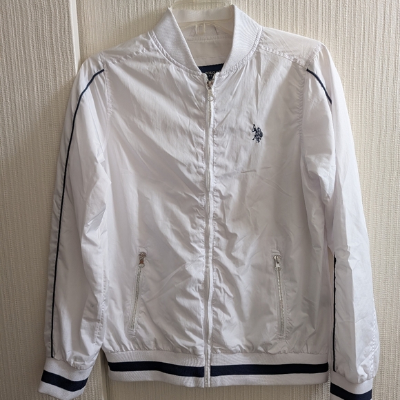 U.S. Polo Assn. Jackets & Blazers - US Polo Assn White Bomber Jacket Size S